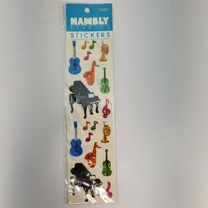 HAMBLY STUDIOS STICKERS New Music Notes/Instruments Shimmer Prismatic Glitter